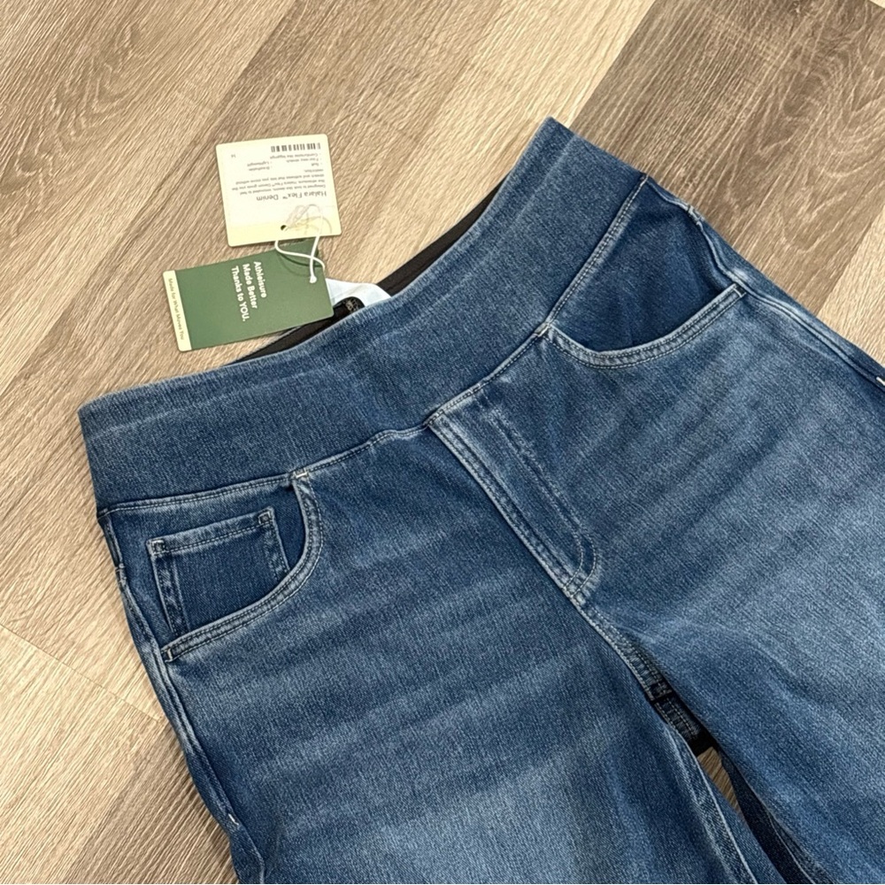 Halara High-Waisted Wide Leg Flex Denim Jeans Medium Wash Blue Size S Regular - Picture 3 of 11